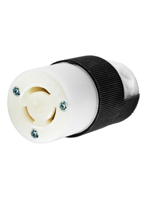 Hubbell Wiring Devices HBL7565C 10 Amp 250 Volt 3-Pole 3-Wire Black and White Nylon Locking Connector Hubbell Wiring Devices HBL7565C 10 Amp 250 Volt 3-Pole 3-Wire Black and White Nylon Locking Connector