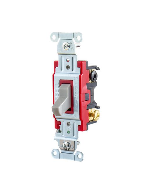 Hubbell Wiring Devices 1223GY 20 Amp 120/277 VAC 3-Way Gray Toggle Switch Hubbell Wiring Devices 1223GY 20 Amp 120/277 VAC 3-Way Gray Toggle Switch