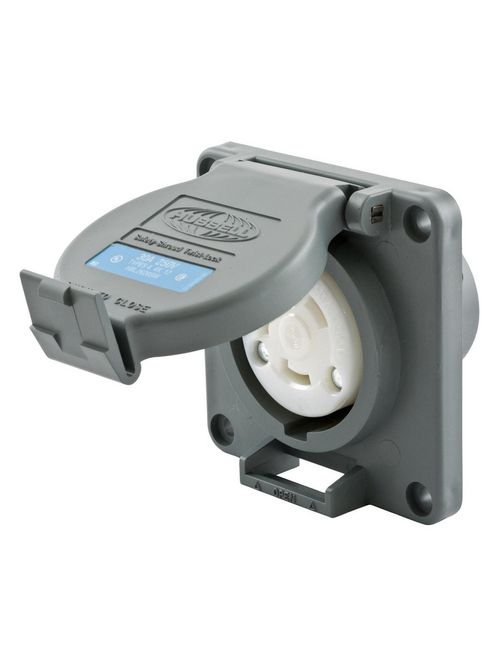 Hubbell Wiring Devices HBL2620SW 30 Amp 250 Volt 2-Pole 3-Wire NEMA L6-30R Gray Watertight Locking Receptacle Hubbell Wiring Devices HBL2620SW 30 Amp 250 Volt 2-Pole 3-Wire NEMA L6-30R Gray Watertight Locking Receptacle