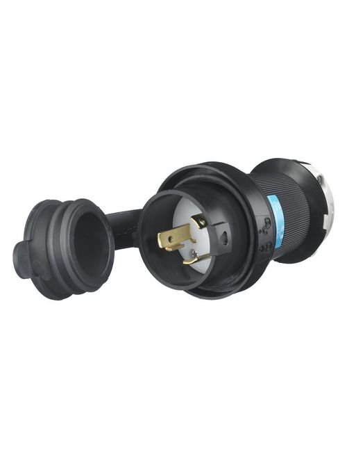 Hubbell Wiring Devices HBL2621SW 30 Amp 250 Volt 2-Pole 3-Wire NEMA L6-30P Black and White Watertight Locking Plug Hubbell Wiring Devices HBL2621SW 30 Amp 250 Volt 2-Pole 3-Wire NEMA L6-30P Black and White Watertight Locking Plug