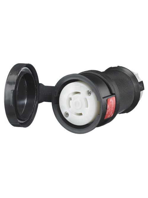 Hubbell Wiring Devices HBL2733SW 30 Amp 480 Volt 3-Pole 4-Wire NEMA L16-30R Black and White Watertight Locking Connector Body Hubbell Wiring Devices HBL2733SW 30 Amp 480 Volt 3-Pole 4-Wire NEMA L16-30R Black and White Watertight Locking Connector Body