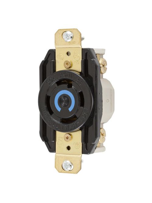 Hubbell Wiring Devices HBL2720 30 Amp 250 Volt 3-Pole 4-Wire NEMA L15-30R Black Single Flush Locking Receptacle Hubbell Wiring Devices HBL2720 30 Amp 250 Volt 3-Pole 4-Wire NEMA L15-30R Black Single Flush Locking Receptacle