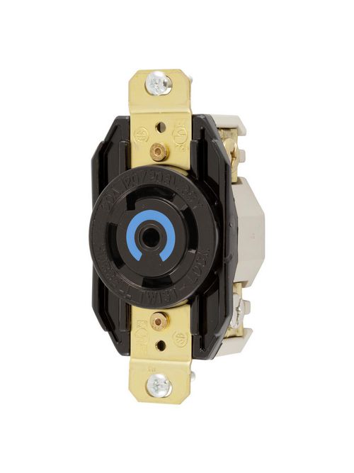 Hubbell Wiring Devices HBL2810 30 Amp 120/208 VAC 4-Pole 5-Wire NEMA L21-30R Black Single Flush Locking Receptacle Hubbell Wiring Devices HBL2810 30 Amp 120/208 VAC 4-Pole 5-Wire NEMA L21-30R Black Single Flush Locking Receptacle