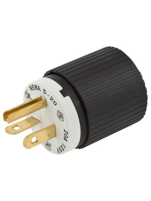 Hubbell Wiring Devices 520SP 20 Amp 125 Volt NEMA 5-20P Nylon Straight Blade Plug Hubbell Wiring Devices 520SP 20 Amp 125 Volt NEMA 5-20P Nylon Straight Blade Plug