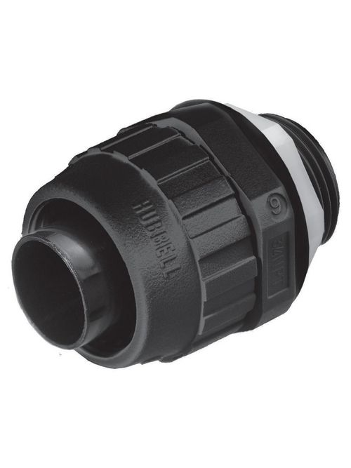 Hubbell Wiring Devices P038NBKA 3/8 Inch Black Straight Male Non-Metallic Liquidtight Connector Hubbell Wiring Devices P038NBKA 3/8 Inch Black Straight Male Non-Metallic Liquidtight Connector
