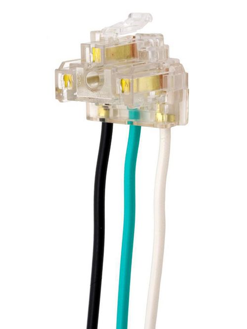 Hubbell Wiring Devices SNAP2R 6 Inch 12 AWG Stranded Lead Clear Polycarbonate Right Angle Pigtailed Terminal Hubbell Wiring Devices SNAP2R 6 Inch 12 AWG Stranded Lead Clear Polycarbonate Right Angle Pigtailed Terminal