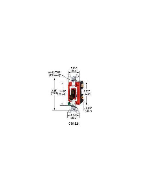 Product image for Hubbell CS1221W 20 Amp 120/277 VAC 1-Pole White Toggle Switch