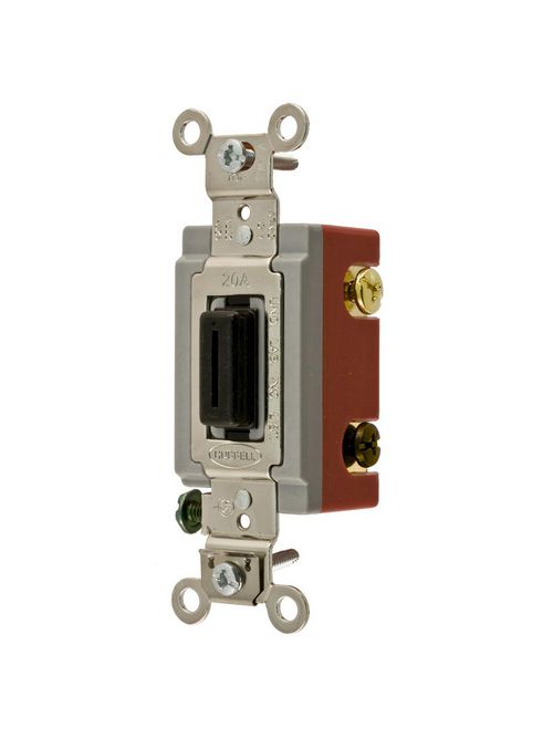 Hubbell Wiring Devices HBL1224L 20 Amp 120/277 VAC 4-Way Black Locking Toggle Switch Hubbell Wiring Devices HBL1224L 20 Amp 120/277 VAC 4-Way Black Locking Toggle Switch