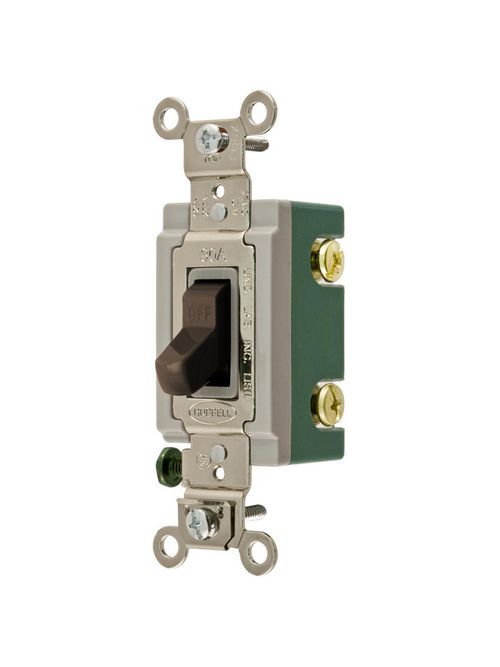 Hubbell Wiring Devices HBL3031 30 Amp 120/277 VAC 1-Pole Brown Toggle Switch Hubbell Wiring Devices HBL3031 30 Amp 120/277 VAC 1-Pole Brown Toggle Switch