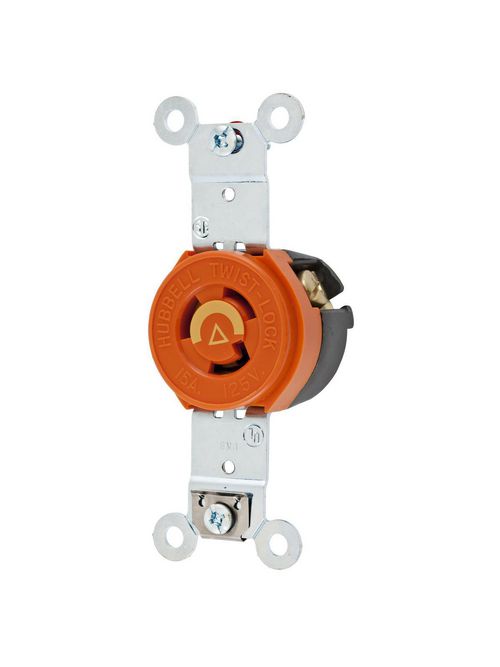 Hubbell Wiring Devices IG4710 15 Amp 125 Volt 2-Pole 3-Wire NEMA L5-15R Orange Isolated Ground Locking Single Receptacle Hubbell Wiring Devices IG4710 15 Amp 125 Volt 2-Pole 3-Wire NEMA L5-15R Orange Isolated Ground Locking Single Receptacle