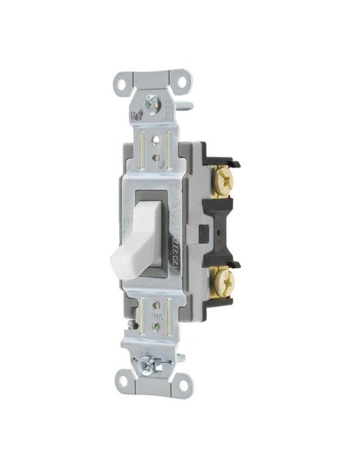 Hubbell Wiring Devices CS120W 20 Amp 120/277 VAC 1-Pole White Toggle Switch Hubbell Wiring Devices CS120W 20 Amp 120/277 VAC 1-Pole White Toggle Switch