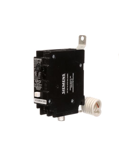 Product image for Siemens BF115 1-Pole 15 Amp 120 Volt 10 K 5 mA Circuit Breaker