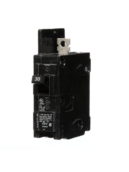 Siemens Industry BQ1B030 1-Pole 30 Amp 120 Volt 10 K Circuit Breaker Siemens Industry BQ1B030 1-Pole 30 Amp 120 Volt 10 K Circuit Breaker