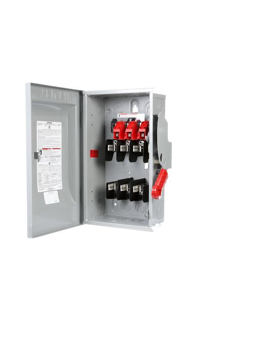 Siemens Industry HF362 480/600 VAC 250/600 VDC 60 Amp 3-Pole 3-Wire NEMA 1 Heavy Duty Fusible Safety Switch Siemens Industry HF362 480/600 VAC 250/600 VDC 60 Amp 3-Pole 3-Wire NEMA 1 Heavy Duty Fusible Safety Switch