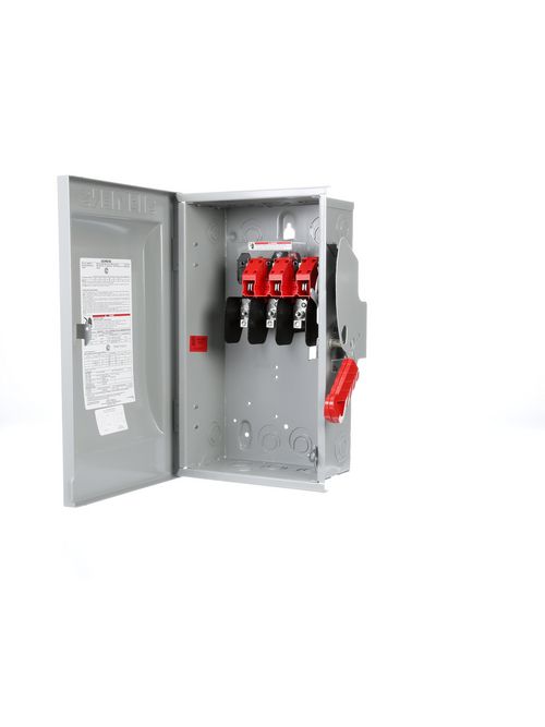 Siemens Industry HNF362 240/480/600 VAC 250/600 VDC 60 Amp 3-Pole 3-Wire NEMA 1 Heavy Duty Non-Fusible Safety Switch Siemens Industry HNF362 240/480/600 VAC 250/600 VDC 60 Amp 3-Pole 3-Wire NEMA 1 Heavy Duty Non-Fusible Safety Switch