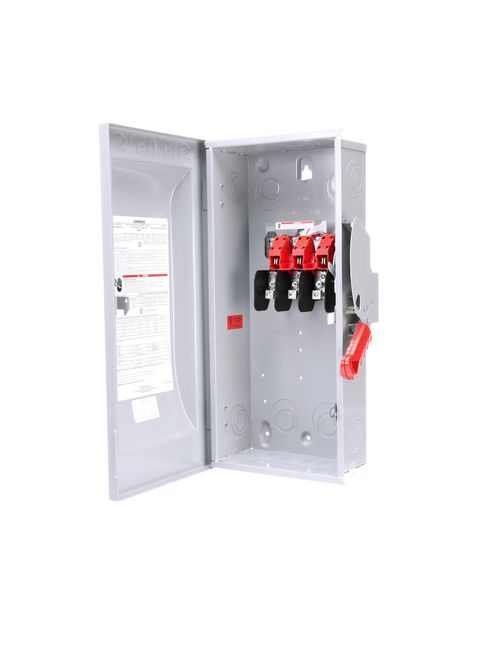 Siemens Industry HNF363 240/480/600 VAC 250/600 VDC 100 Amp 3-Pole 3-Wire NEMA 1 Heavy Duty Non-Fusible Safety Switch Siemens Industry HNF363 240/480/600 VAC 250/600 VDC 100 Amp 3-Pole 3-Wire NEMA 1 Heavy Duty Non-Fusible Safety Switch