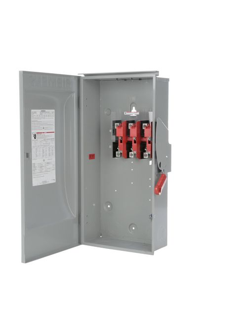 Siemens Industry HNF364R 240/480/600 VAC 250/600 VDC 200 Amp 3-Pole 3-Wire NEMA 3R Heavy Duty Non-Fusible Safety Switch Siemens Industry HNF364R 240/480/600 VAC 250/600 VDC 200 Amp 3-Pole 3-Wire NEMA 3R Heavy Duty Non-Fusible Safety Switch