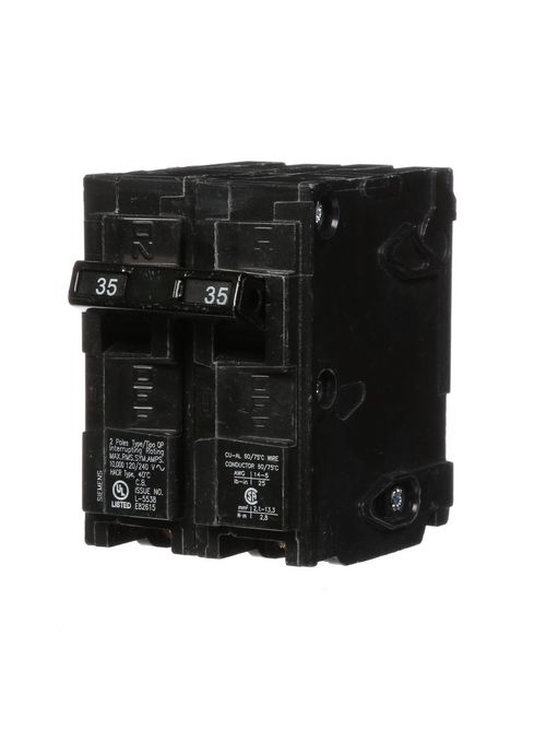 Siemens Industry Q235 2-Pole 120/240 VAC 35 Amp 10 kA Plug-In Common Trip Circuit Breaker Siemens Industry Q235 2-Pole 120/240 VAC 35 Amp 10 kA Plug-In Common Trip Circuit Breaker
