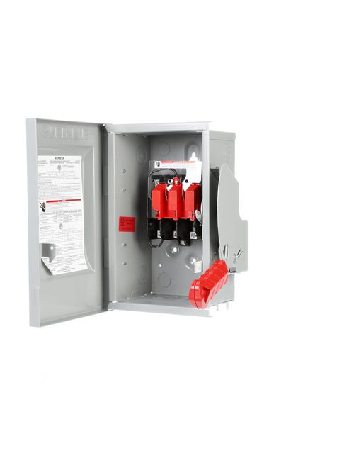 Siemens Industry HNF261 480/600 VAC 250/600 VDC 30 Amp 2-Pole 2-Wire NEMA 1 Heavy Duty Non-Fusible Safety Switch Siemens Industry HNF261 480/600 VAC 250/600 VDC 30 Amp 2-Pole 2-Wire NEMA 1 Heavy Duty Non-Fusible Safety Switch
