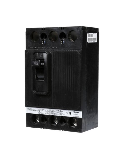 Siemens Industry QJ23B100 3-Pole 100 Amp 240 Volt 10 kA Circuit Breaker Siemens Industry QJ23B100 3-Pole 100 Amp 240 Volt 10 kA Circuit Breaker