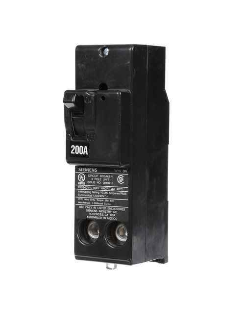 Siemens Industry QN2200 2-Pole 200 Amp 120/240 Volt 10 K Circuit Breaker Siemens Industry QN2200 2-Pole 200 Amp 120/240 Volt 10 K Circuit Breaker