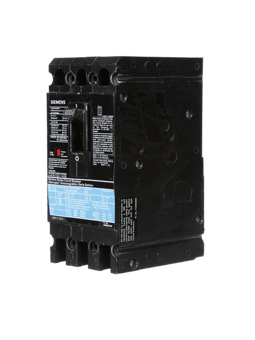 Siemens Industry ED63B100 3-Pole 100 Amp 600 Volt 18 kA Circuit Breaker Lug Siemens Industry ED63B100 3-Pole 100 Amp 600 Volt 18 kA Circuit Breaker Lug