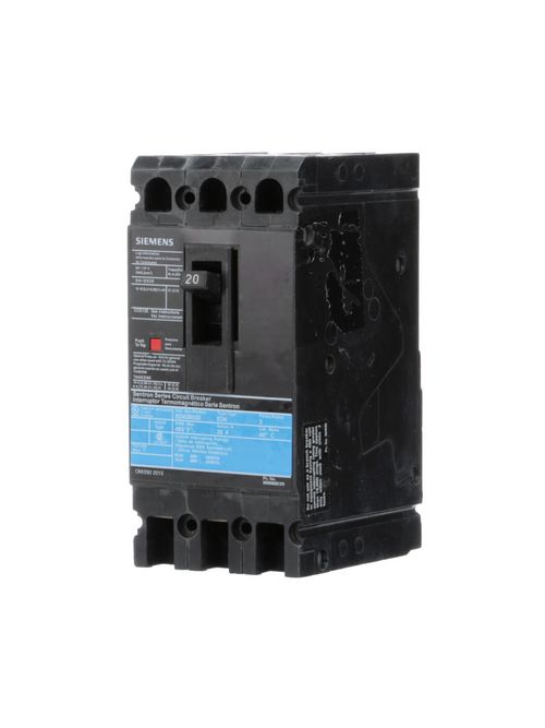 Siemens Industry ED43B020L 3-Pole 20 Amp 480 VAC 18 kA Circuit Breaker Lugs Siemens Industry ED43B020L 3-Pole 20 Amp 480 VAC 18 kA Circuit Breaker Lugs