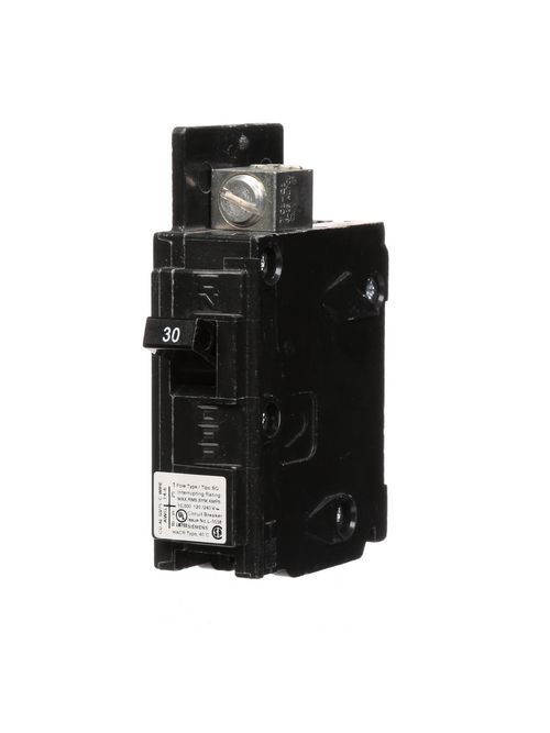 Siemens Industry BQ1B030L 1-Pole 30 Amp 120 Volt 10 K Circuit Breaker Line Lugs Siemens Industry BQ1B030L 1-Pole 30 Amp 120 Volt 10 K Circuit Breaker Line Lugs