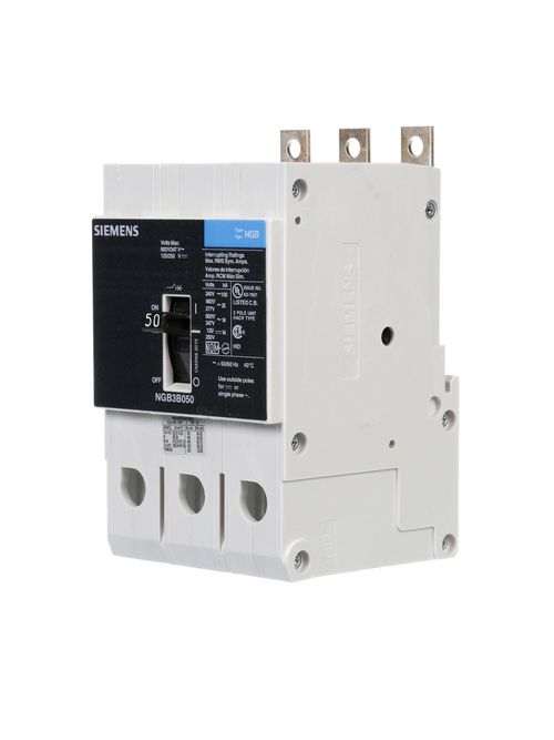 Siemens Industry NGB3B050B 3-Pole 600 Star/347 VAC 50 Amp 14 kA Panelboard Mount Molded Case Circuit Breaker Siemens Industry NGB3B050B 3-Pole 600 Star/347 VAC 50 Amp 14 kA Panelboard Mount Molded Case Circuit Breaker