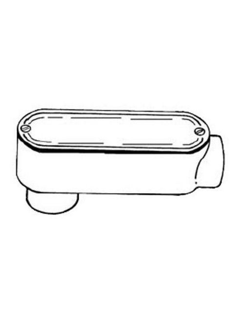 Product image for Hubbell Electrical Systems EALB-5CG 1-1/2 Inch Painted Aluminum Type LB Threaded Conduit Body with Cover and Gasket