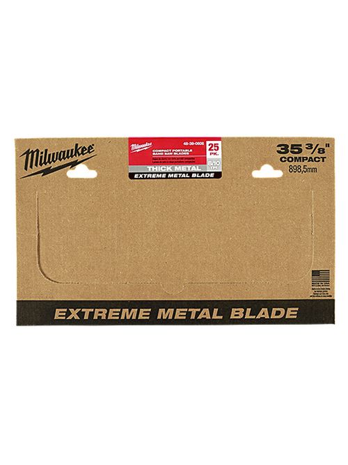 Product image for Milwaukee 48-39-0606 Extreme Metal Bandsaw Blade, 35-3/8" 8-10TPI, Thick Metal (25Pack)