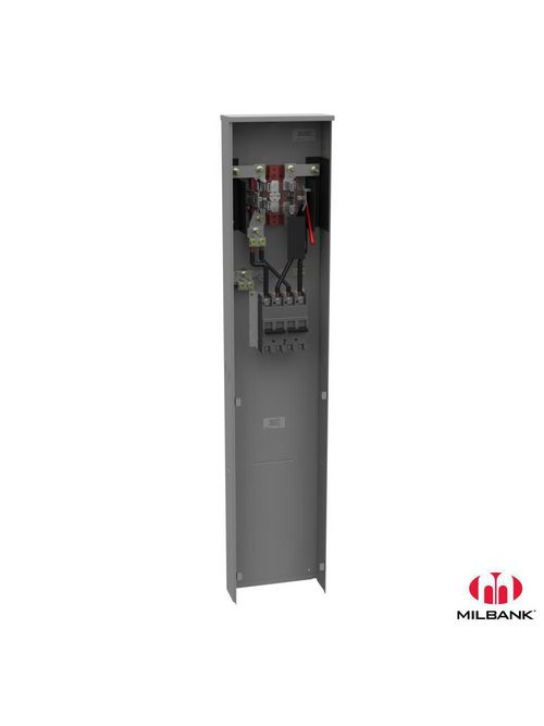 Milbank U3849-O-2/200 600 VAC 320 Amp 4-Terminal 1-Phase 1-Position Ringless Underground Meter Socket Milbank U3849-O-2/200 600 VAC 320 Amp 4-Terminal 1-Phase 1-Position Ringless Underground Meter Socket