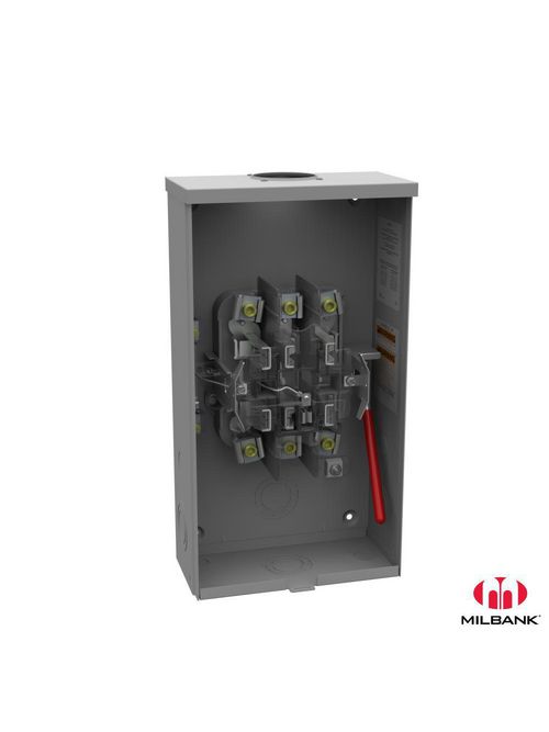 Milbank U7573-RL 600 VAC 125 Amp 7-Terminal 3-Phase 1-Position Overhead Ringless Meter Socket Milbank U7573-RL 600 VAC 125 Amp 7-Terminal 3-Phase 1-Position Overhead Ringless Meter Socket