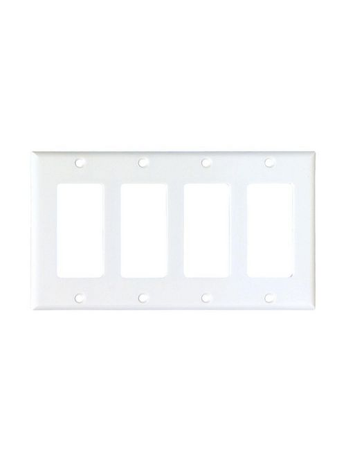 Product image for Eaton 2164W-BOX 4-Gang Decorator Wallplate, Thermoset, Standard - White