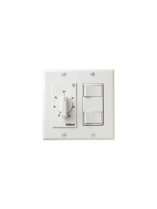 Product image for Broan VS67WH 2-Gang White 60 Minute Ventilation Fan/Heater Timer with On-Off Control