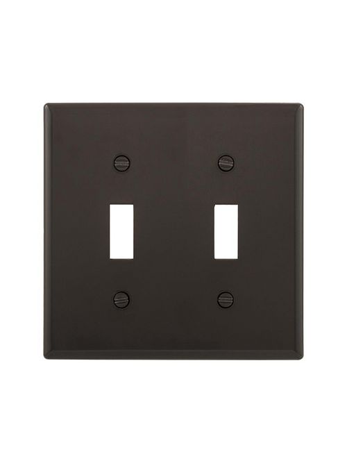 Product image for Eaton Wiring Devices 5139RD-BOX 2-Gang Red Nylon Standard Size Toggle Switch Wallplate