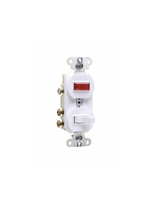 Product image for Pass & Seymour TM813-PLWCC 15 Amp 120 VAC 1-Pole 3-Way White Screw Mounting Decorator Combination Switch