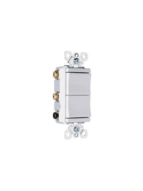 Product image for Pass & Seymour TM833-LACC Decorator Combo, Two 3-Way Switches, Light Almond