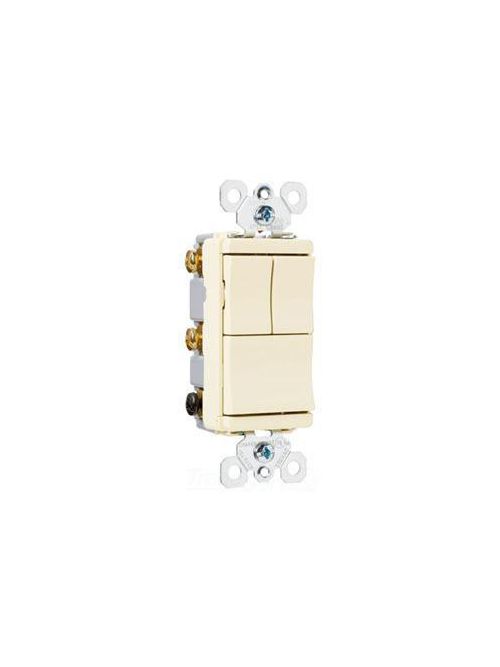 Product image for Pass & Seymour TM8111-LACC 15 Amp 120 VAC 1-Pole Light Almond Decorator Combination Switch