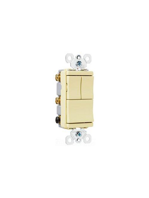 Product image for Pass & Seymour TM8111-ICC 15 Amp 120 VAC 1-Pole Ivory Decorator Combination Switch