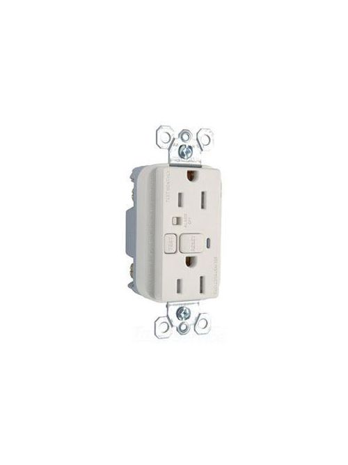 Product image for Pass & Seymour 1595-TRALA 15 Amp 125 VAC 2-Pole 3-Wire NEMA 5-15R Light Almond Thermoplastic Duplex Decorator GFCI Receptacle