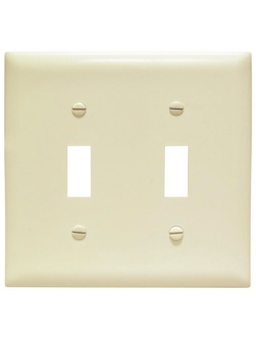 Pass & Seymour TPJ2-I 2-Gang 2-Toggle Switch Ivory Nylon Jumbo Unbreakable Wallplate Pass & Seymour TPJ2-I 2-Gang 2-Toggle Switch Ivory Nylon Jumbo Unbreakable Wallplate