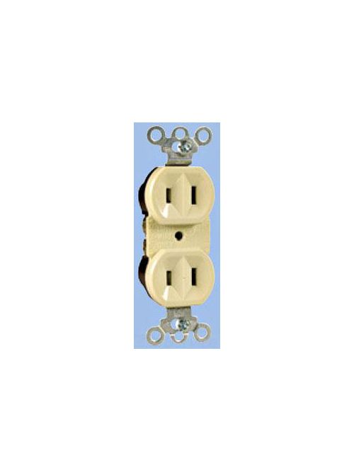 Product image for Pass & Seymour 4025 Duplex Receptacle 15Amp 125Volt, 2Wire Polarized