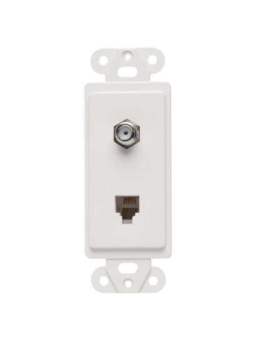 On-Q 26TELTV-WCC10 2-Outlet 4-Wire White Thermoplastic Communication Wallplate On-Q 26TELTV-WCC10 2-Outlet 4-Wire White Thermoplastic Communication Wallplate