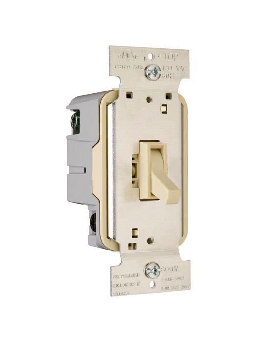 Product image for Pass & Seymour T603-I 600 W 120 Volt Ivory Thermoplastic Incandescent Toggle with Non-Preset Dimmer