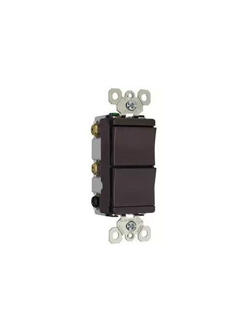 Product image for Pass & Seymour TM813-CC 15 Amp 120 VAC 1-Pole Brown Screw Mounting Decorator Combination Switch