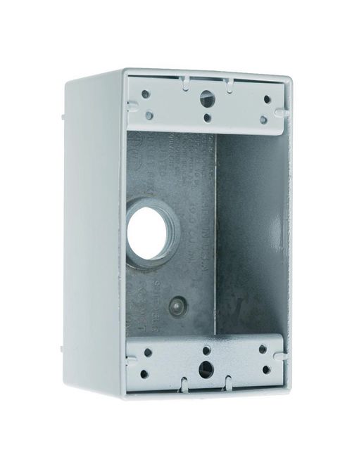 Pass & Seymour WPB35 3/4 Inch 17 In Gray Die-Cast Aluminum 1-Gang 5-Hole Surface Mounting Weatherproof Box Pass & Seymour WPB35 3/4 Inch 17 In Gray Die-Cast Aluminum 1-Gang 5-Hole Surface Mounting Weatherproof Box