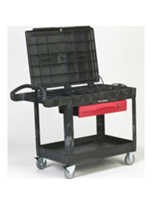 Product image for Rubbermaid FG453588BLA 52.5 x 38.63 x 37.88 Inch 500 lb Black Professional Contractor Cart