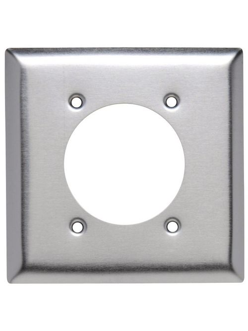 Pass & Seymour SS716 2-Gang 2-Power Outlet Receptacle Smooth Brushed Stainless Steel Standard Wallplate Pass & Seymour SS716 2-Gang 2-Power Outlet Receptacle Smooth Brushed Stainless Steel Standard Wallplate
