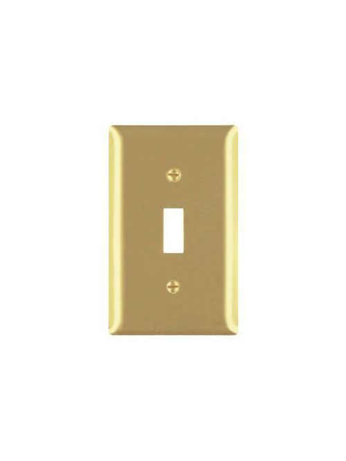 Product image for Pass & Seymour SB1 1-Gang 1-Toggle Switch White Smooth Brass Standard Wallplate